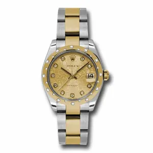 Rolex Datejust 31mm - Ref: 178343 chjdo - Champagne Jubilee Diamond Dial & Diamond Bezel, Two Tone Stainless Steel & 18K Yellow Gold Oyster Bracelet Women's Watch