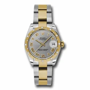 Rolex Datejust 31mm - Ref: 178343 gro - Grey Roman Dial & Diamond Bezel, Two Tone Stainless Steel & 18K Yellow Gold Oyster Bracelet Women's Watch