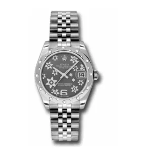 Rolex Datejust 31mm - Ref: 178344-0003 - Rhodium Grey Dial & Diamond Bezel, Stainless Steel Jubilee Bracelet Women's Watch