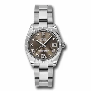 Rolex Datejust 31mm - Ref: 178344-0017 - Bronze Dial & Diamond Bezel, Stainless Steel Oyster Bracelet Women's Watch