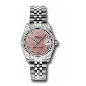 Rolex Datejust 31mm - Ref: 178344-0019 - Pink Dial & Diamond Bezel, Stainless Steel Jubilee Bracelet Women's Watch