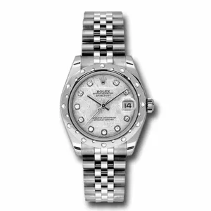 Rolex Datejust 31mm - Ref: 178344-0020 - Meteorite Silver Dial & Diamond Bezel, Stainless Steel Jubilee Bracelet Women's Watch