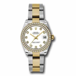 Rolex Datejust 31mm - Ref: 178383 wdo - White Diamond Dial & Diamond Bezel, Two Tone Stainless Steel & 18K Yellow Gold Oyster Bracelet Women's Watch