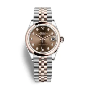 Rolex Datejust 31mm - Ref: 278241-0028 - Chocolate Diamond Dial, Two Tone Stainless Steel & 18K Rose Gold Jubilee Bracelet Women's Watch