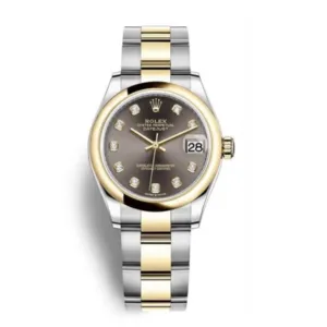 Rolex Datejust 31mm - Ref: 278243-0021 - Grey Diamond Dial, Two Tone Stainless Steel & 18K Yellow Gold Oyster Bracelet Women's Watch