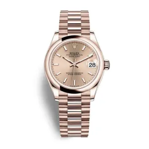 Rolex Datejust 31mm - Ref: 278245-0036 - Rose Dial, 18K Rose Gold Presidential Bracelet Women's Watch