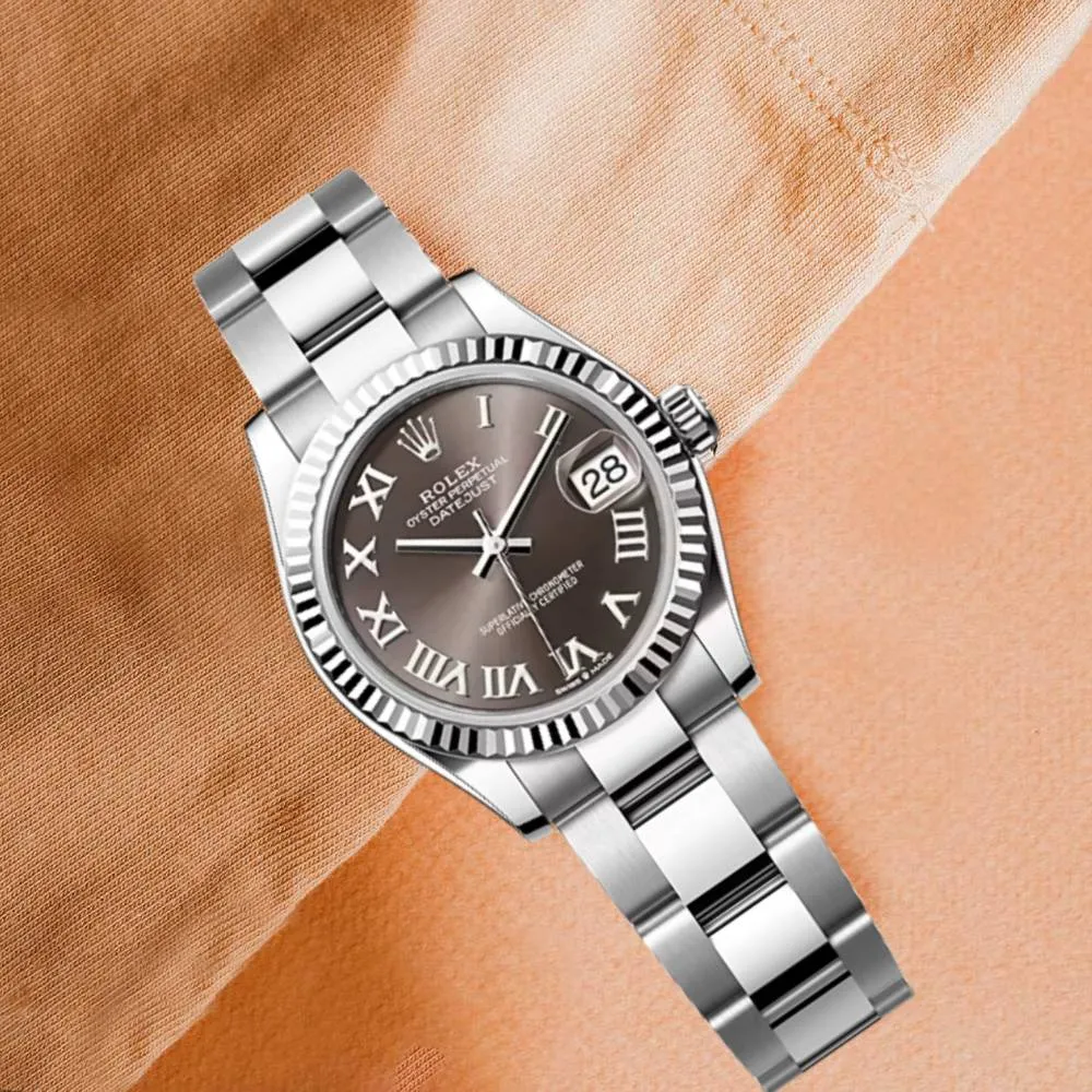 Rolex Datejust 31mm - Ref: 278274-0021 - Dark Grey Roman Dial, Stainless Steel Oyster Bracelet Women's Watch