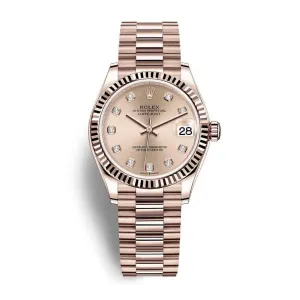 Rolex Datejust 31mm - Ref: 278275-0031 - Rose Dial, 18K Rose Gold President Bracelet Women's Watch