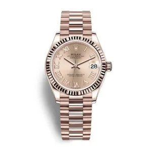 Rolex Datejust 31mm - Ref: 278275-0035 - Rose Dial, 18K Rose Gold President Bracelet Women's Watch