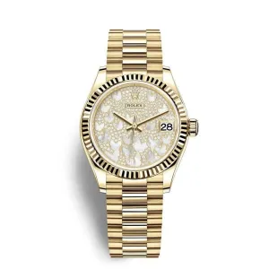 Rolex Datejust 31mm - Ref: 278278-0022 - White Mother of Pearl Dial, 18K Yellow Gold President Bracelet Women's Watch