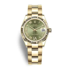 Rolex Datejust 31mm - Ref: 278278-0029 - Green Dial, 18K Yellow Gold Oyster Bracelet Women's Watch