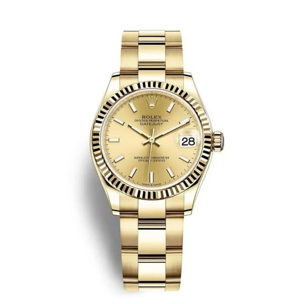 Rolex Datejust 31mm - Ref: 278278-0039 - Champagne Dial, 18K Yellow Gold Oyster Bracelet Women's Watch