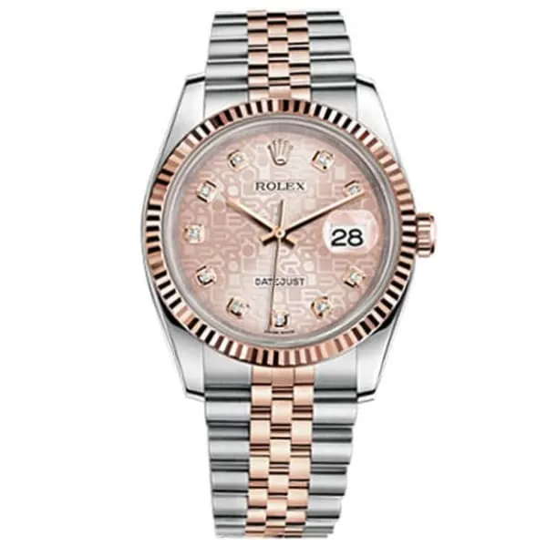 Rolex Datejust 36mm - Ref: 116231PJDJ - Pink Jubilee Diamond Dial, Two Tone Stainless Steel & 18K Rose Gold Jubilee Bracelet Watch