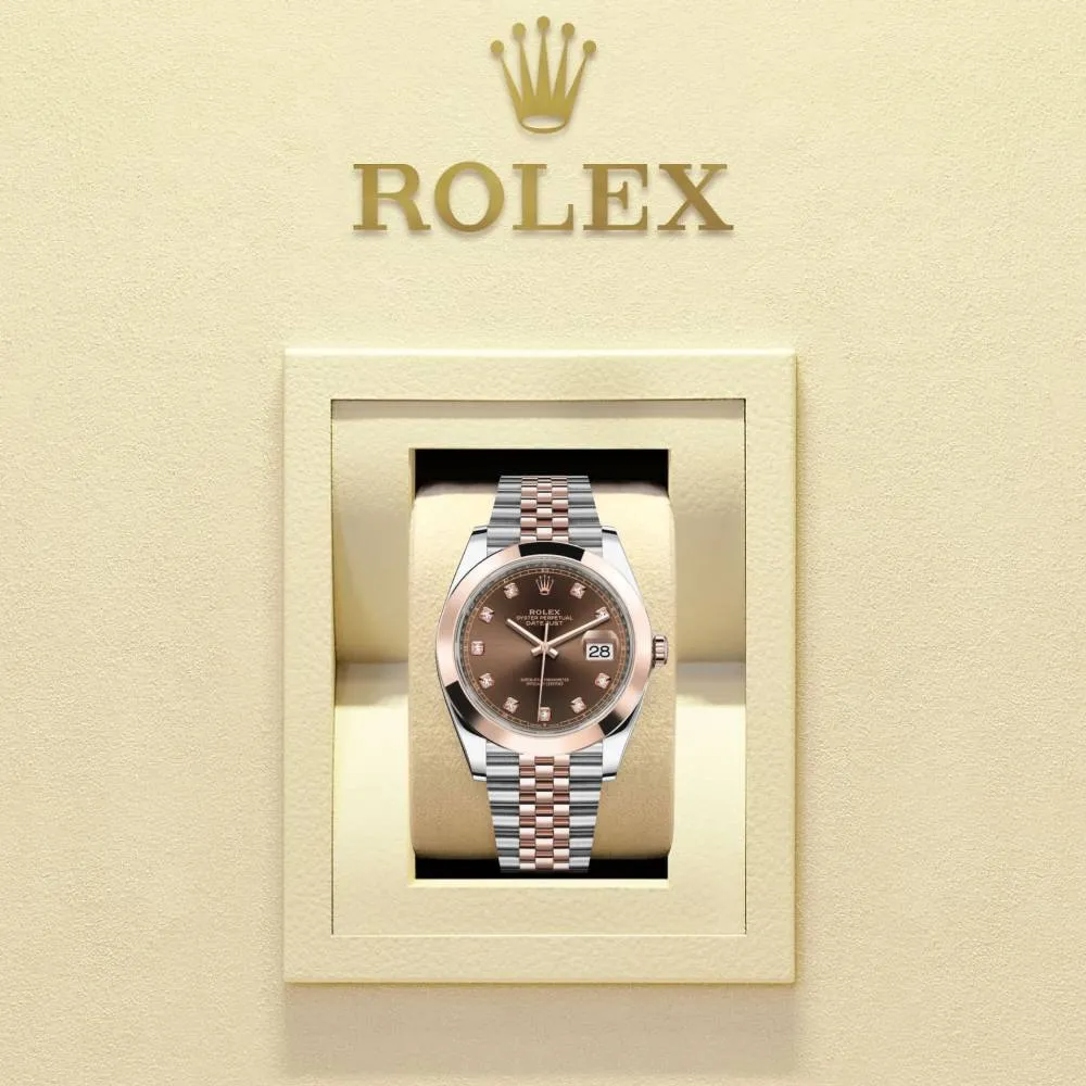 Rolex Datejust 41mm - Ref: 126301-0004 - Chocolate Diamond Dial, Two Tone Stainless Steel & 18K Rose Gold Jubilee Bracelet Men's Watch