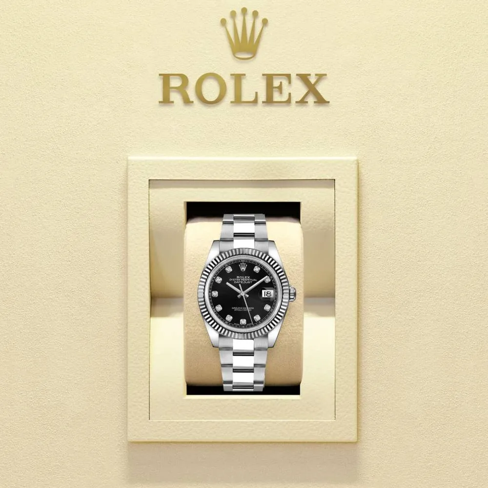 Rolex Datejust 41mm - Ref: 126334 - Black Diamond Dial, Stainless Steel Oyster Bracelet Men's Watch