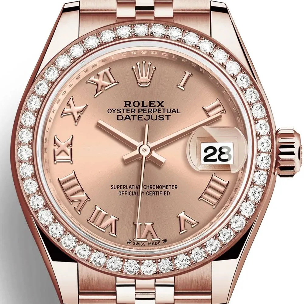 Rolex Lady Datejust 28mm - Ref: 279135rbr-0028 - Rose Dial, 18K Rose Gold Jubilee Bracelet Women's Watch