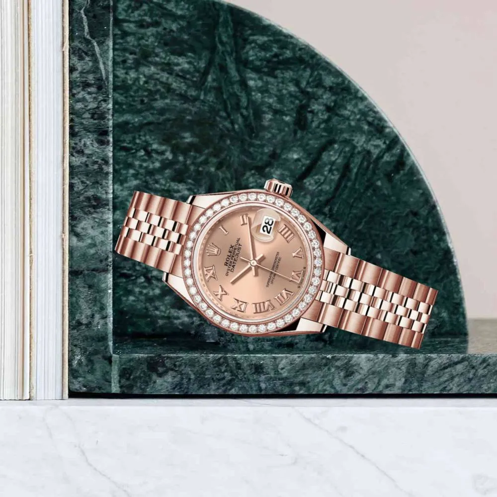 Rolex Lady Datejust 28mm - Ref: 279135rbr-0028 - Rose Dial, 18K Rose Gold Jubilee Bracelet Women's Watch