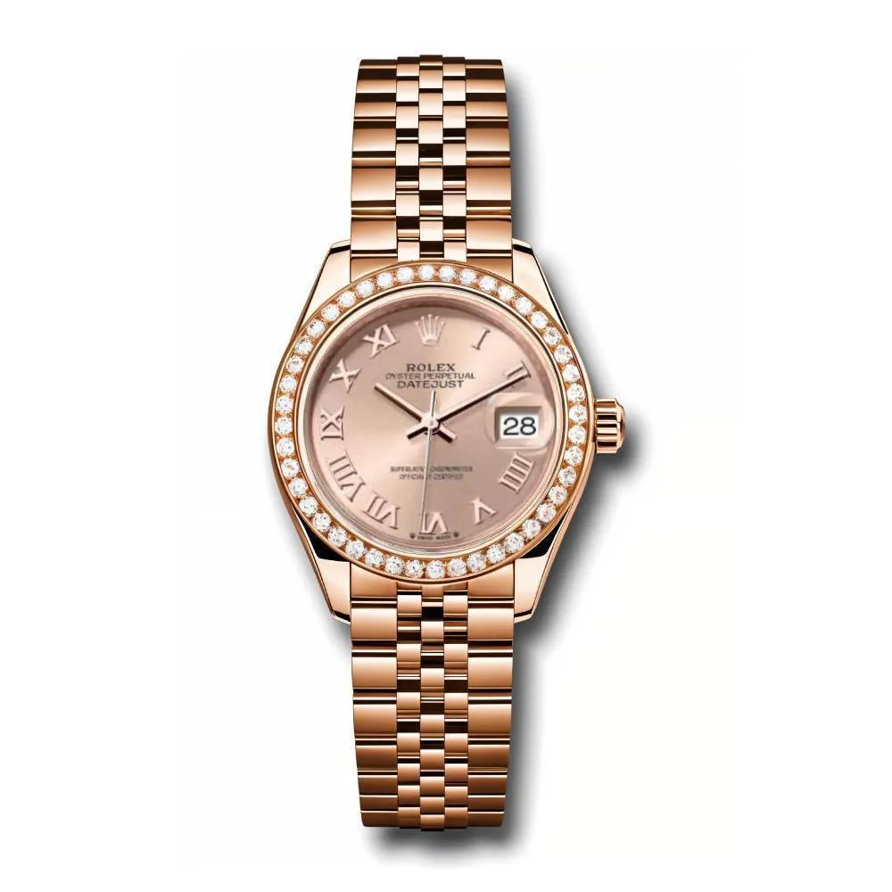 Rolex Lady Datejust 28mm - Ref: 279135rbr rsrj - Rose Dial, 18K Rose Gold Jubilee Bracelet Women's Watch