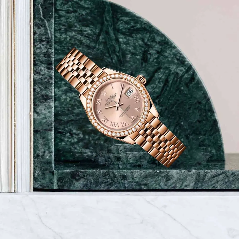 Rolex Lady Datejust 28mm - Ref: 279135rbr rsrj - Rose Dial, 18K Rose Gold Jubilee Bracelet Women's Watch