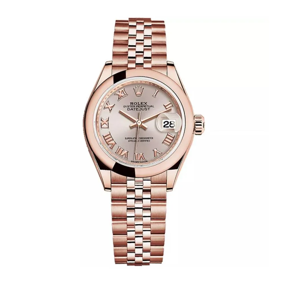 Rolex Lady Datejust 28mm - Ref: 279165-0010 - Sundust Dial, 18K Rose Gold Jubilee Bracelet Women's Watch