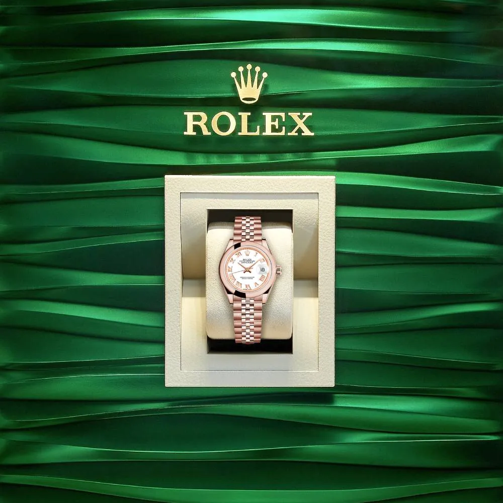 Rolex Lady Datejust 28mm - Ref: 279165-0022 - White Dial, 18K Rose Gold Jubilee Bracelet Women's Watch