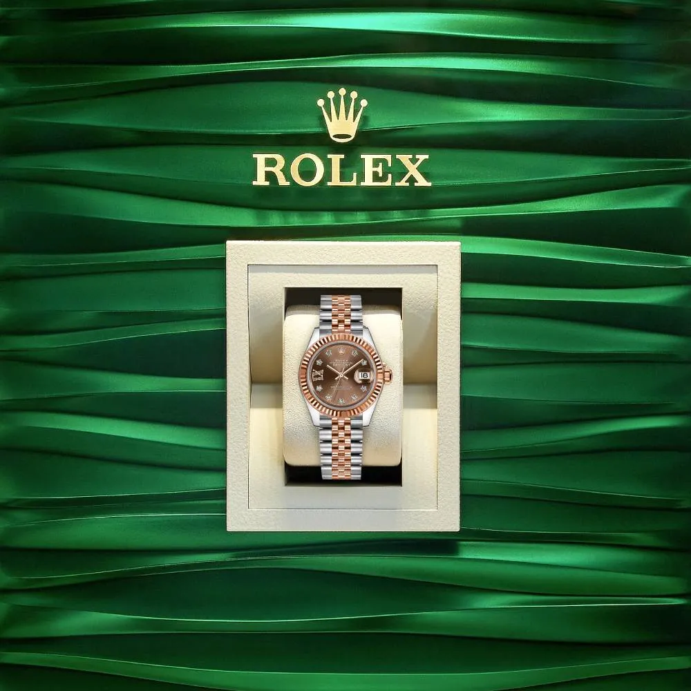 Rolex Lady-Datejust 28mm - Ref: 279171-0003 - Chocolate Diamond Dial, Two Tone Stainless Steel & 18K Rose Gold Jubilee Bracelet Women's Watch
