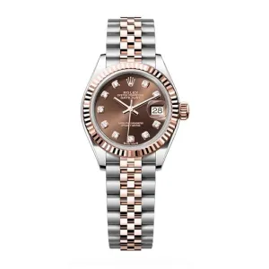 Rolex Lady-Datejust 28mm - Ref: 279171-0011 - Chocolate Diamond Dial, Two Tone Stainless Steel & 18K Rose Gold Jubilee Bracelet Women's Watch