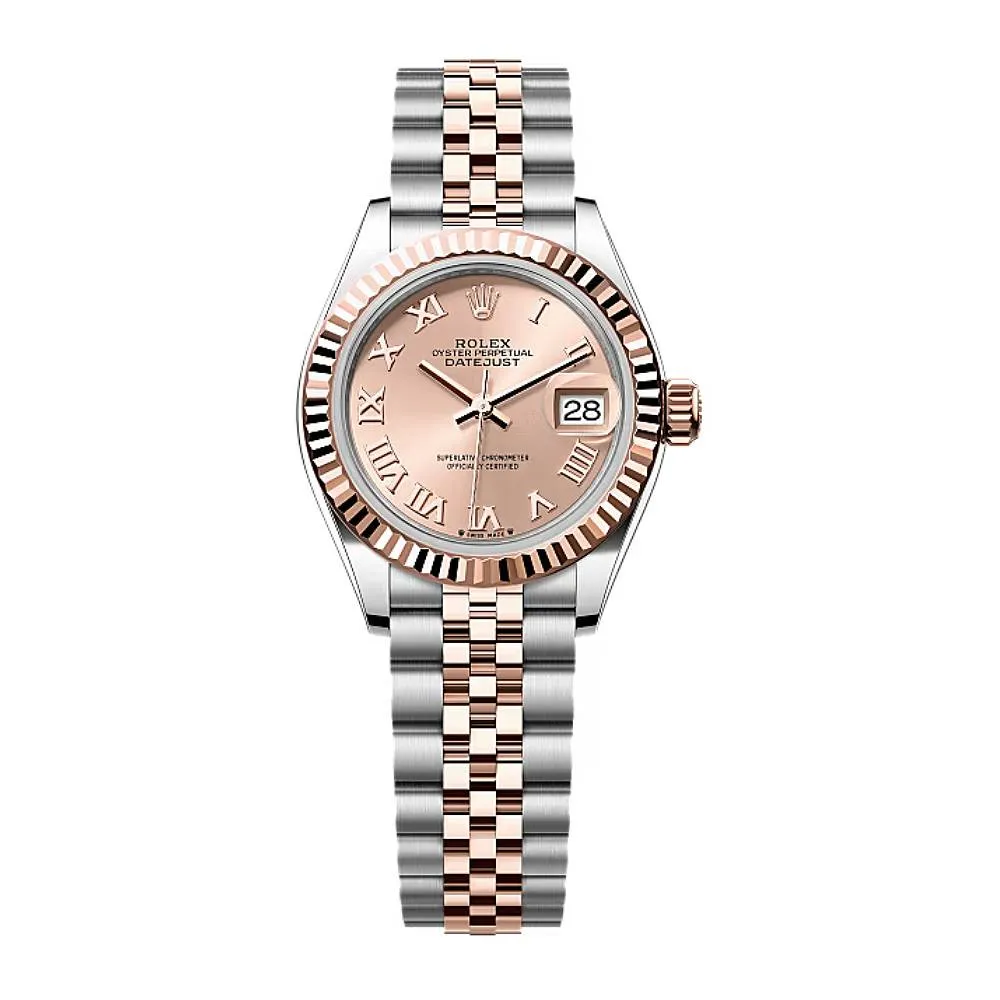 Rolex Lady-Datejust 28mm - Ref: 279171-0025 - Rose Roman Dial, Two Tone Stainless Steel & 18K Rose Gold Jubilee Bracelet Women's Watch