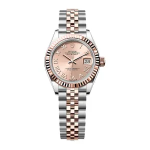 Rolex Lady-Datejust 28mm - Ref: 279171-0025 - Rose Roman Dial, Two Tone Stainless Steel & 18K Rose Gold Jubilee Bracelet Women's Watch