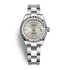 Rolex Lady-Datejust 28mm - Ref: 279174-0006 - Silver Stick Dial, Stainless Steel Oyster Bracelet Women's Watch