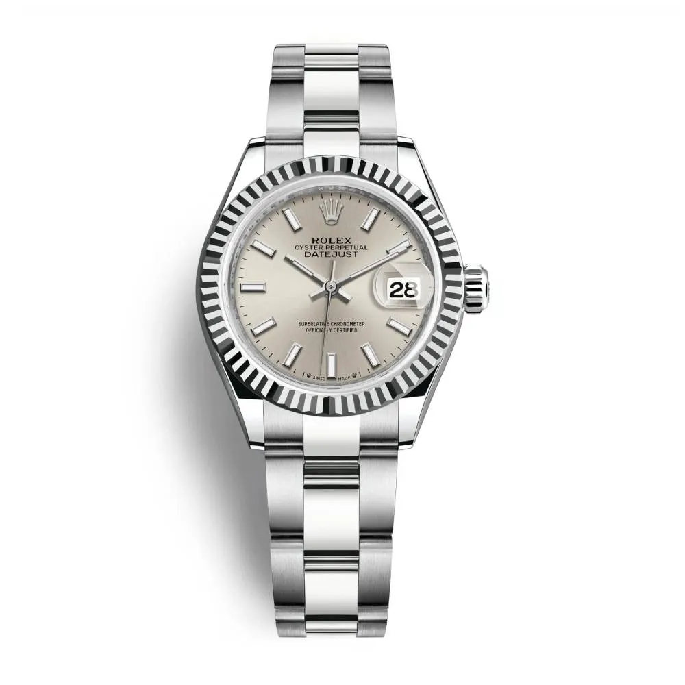 Rolex Lady-Datejust 28mm - Ref: 279174-0006 - Silver Stick Dial, Stainless Steel Oyster Bracelet Women's Watch