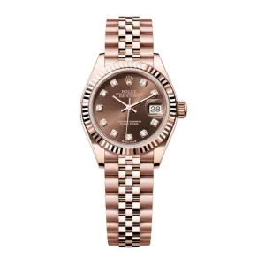 Rolex Lady Datejust 28mm - Ref: 279175-0010 - Chocolate Dial, 18K Rose Gold Jubilee Bracelet Women's Watch