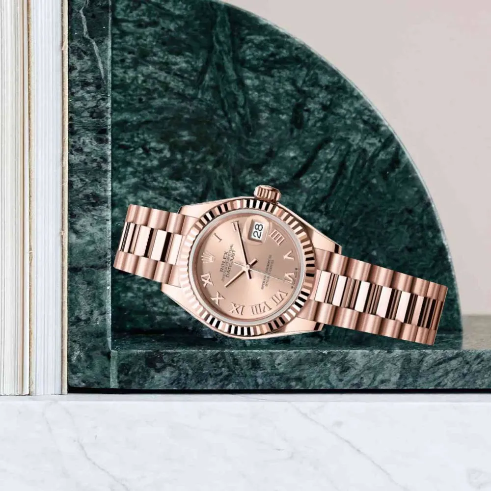 Rolex Lady Datejust 28mm - Ref: 279175-0027 - Rose Dial, 18K Rose Gold President Bracelet Women's Watch