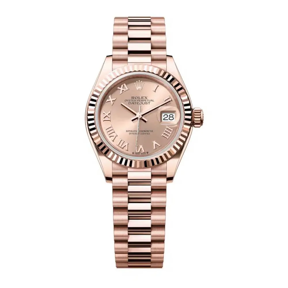Rolex Lady Datejust 28mm - Ref: 279175-0027 - Rose Dial, 18K Rose Gold President Bracelet Women's Watch