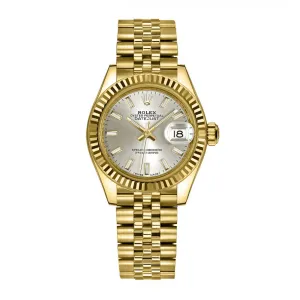 Rolex Lady Datejust 28mm - Ref: 279178-0006 - Silver Dial, 18K Yellow Gold Jubilee Bracelet Women's Watch