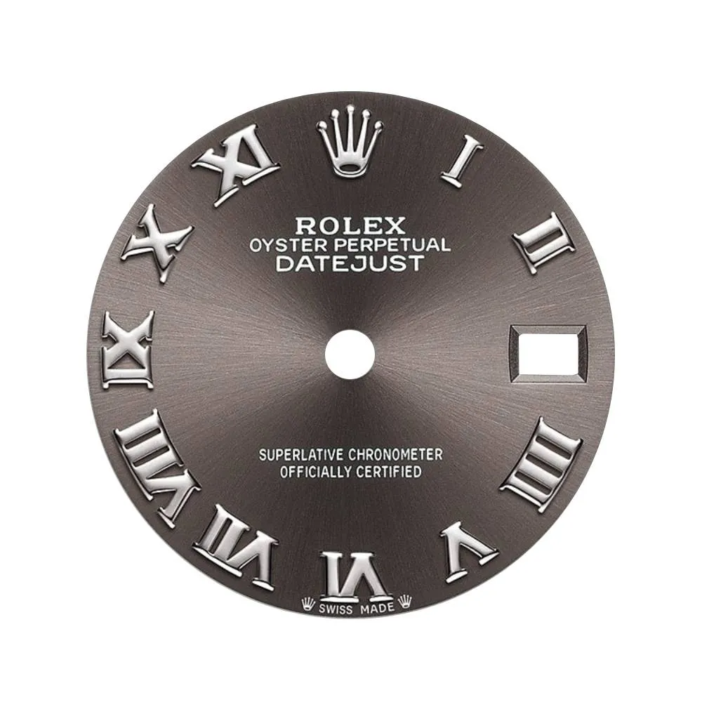 Rolex Lady-Datejust 28mm - Ref: 279384rbr-0015 - Dark Grey Roman Dial & Diamond Bezel, Stainless Steel Jubilee Bracelet Women's Watch