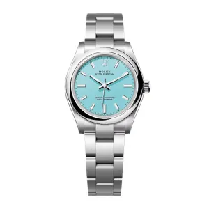 Rolex Oyster Perpetual "Tiffany" 31mm - Ref: 277200-0007 - Turquoise Tiffany Blue Stick Dial, Stainless Steel Oyster Bracelet Watch
