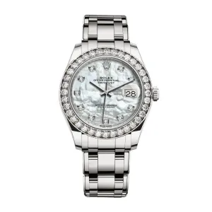Rolex Pearlmaster 39mm - Ref: 86289-0001 - White mother of Pearl Diamond Dial & Diamond Bezel, 18K White Gold Bracelet Women's Watch