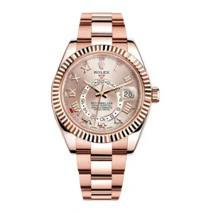 Rolex Sky-Dweller 42mm - Ref: 326935 - Sundust Sunray Roman Dial, 18K Rose Gold Oyster Bracelet Watch