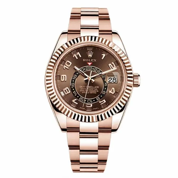 Rolex Sky-Dweller 42mm - Ref: 326935C - Chocolate Roman Dial, 18K Rose Gold Oyster Bracelet Men's Watch