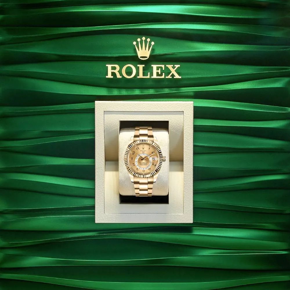 Rolex Sky-Dweller 42mm - Ref: 326938 - Champagne Dial, 18K Yellow Gold Oyster Bracelet Men's Watch