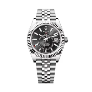 Rolex Sky-Dweller 42mm - Ref: 336934 - Bright Black Stick Dial, Two Tone Stainless Steel & 18K White Gold Jubilee Bracelet Watch