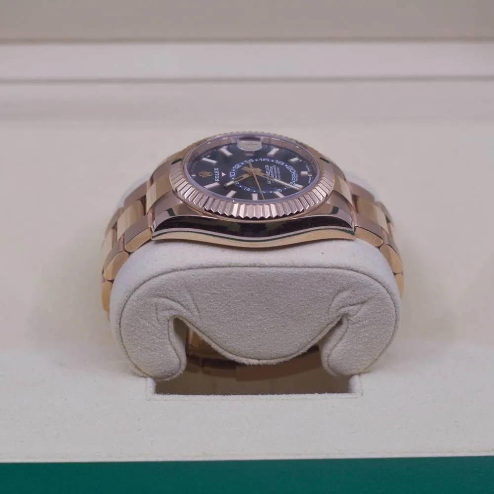 Rolex Sky-Dweller 42mm - Ref: 336935 - Blue-Green Stick Dial, 18K Rose Gold Oyster Bracelet Watch