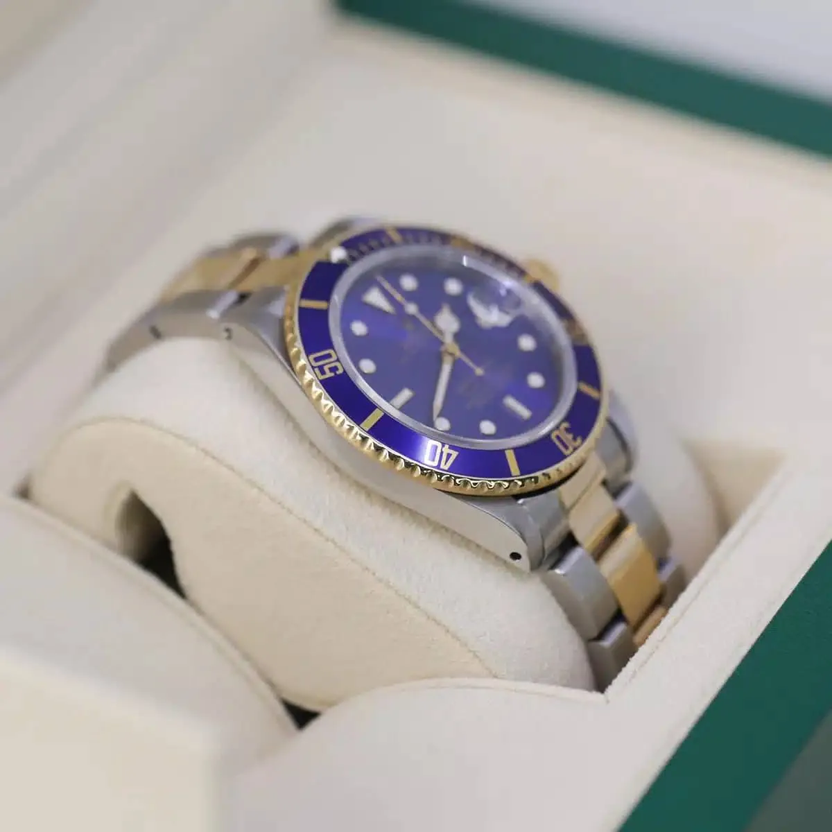 Rolex Submariner Date 40mm - Ref: 16613 - Black Dial & Custom Diamond Bezel, Two Tone Stainless Steel & 18K Yellow Gold Oyster Bracelet Watch