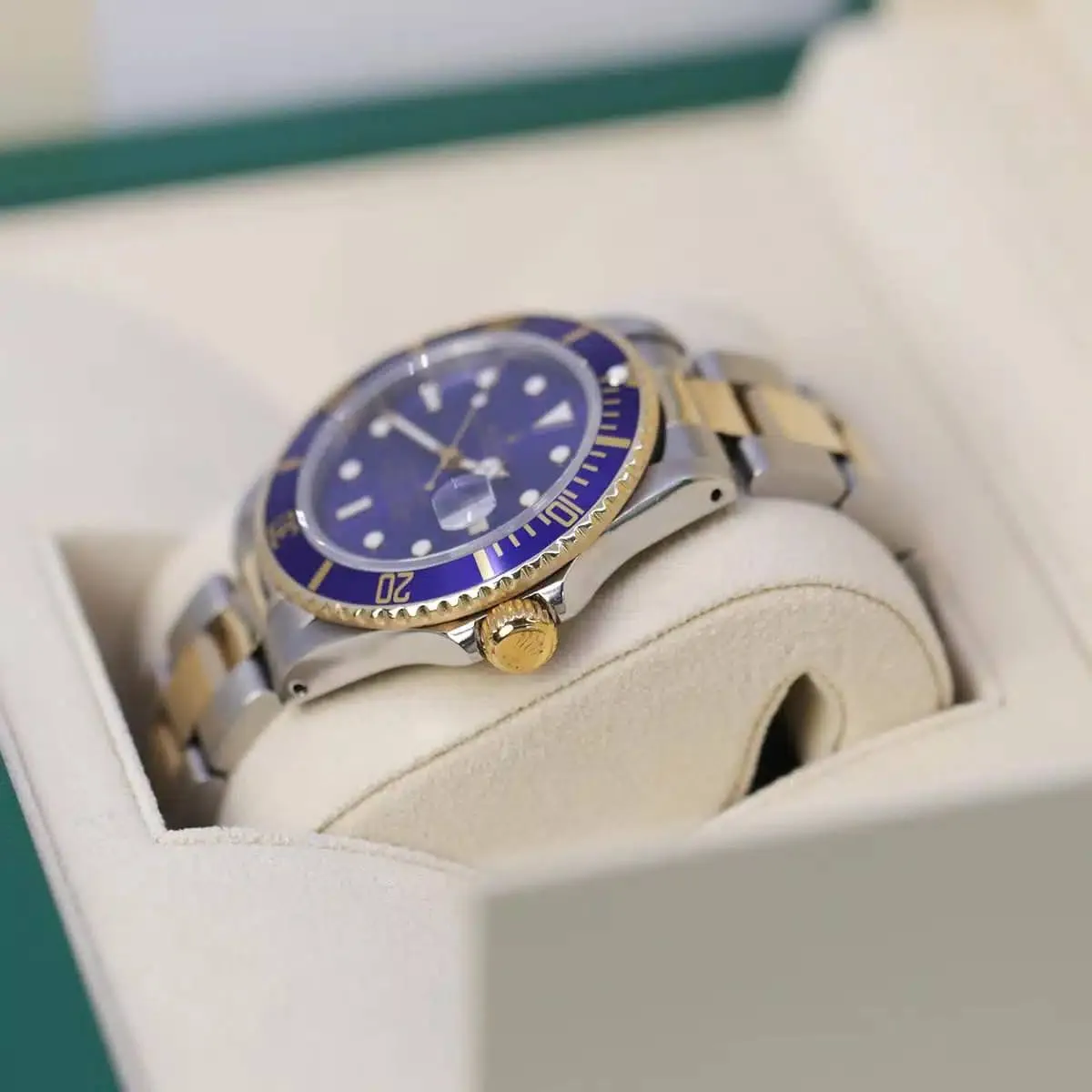 Rolex Submariner Date 40mm - Ref: 16613 - Black Dial & Custom Diamond Bezel, Two Tone Stainless Steel & 18K Yellow Gold Oyster Bracelet Watch