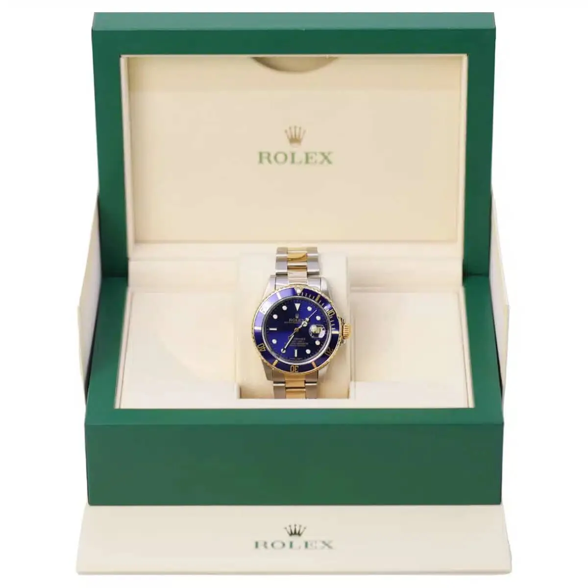 Rolex Submariner Date 40mm - Ref: 16613 - Black Dial & Custom Diamond Bezel, Two Tone Stainless Steel & 18K Yellow Gold Oyster Bracelet Watch