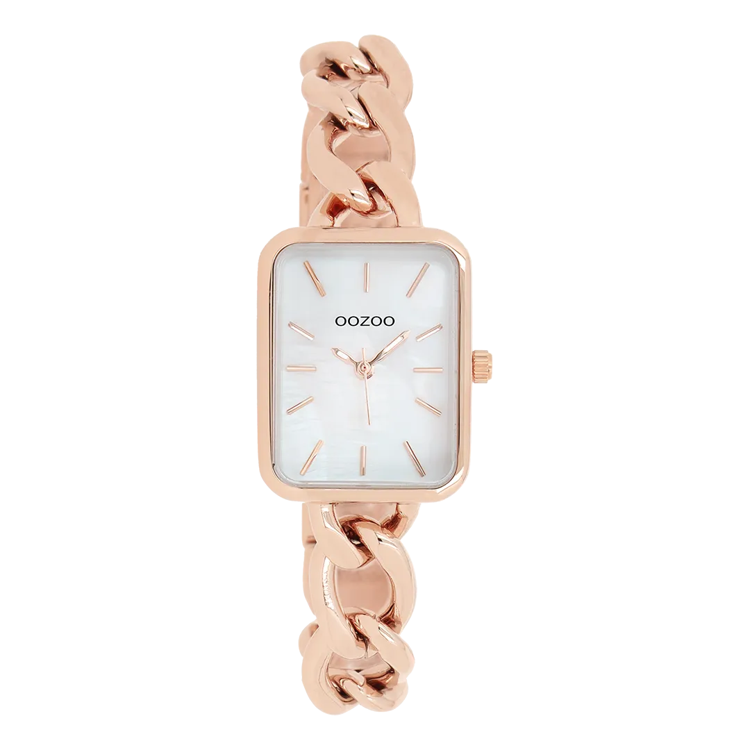 Rose gold coloured OOZOO watch with chain bracelet - C11134