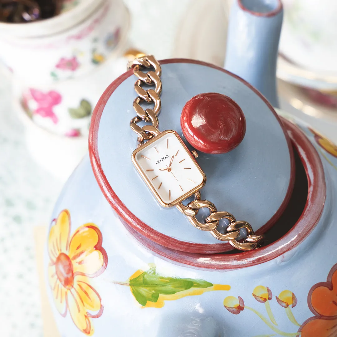 Rose gold coloured OOZOO watch with chain bracelet - C11134