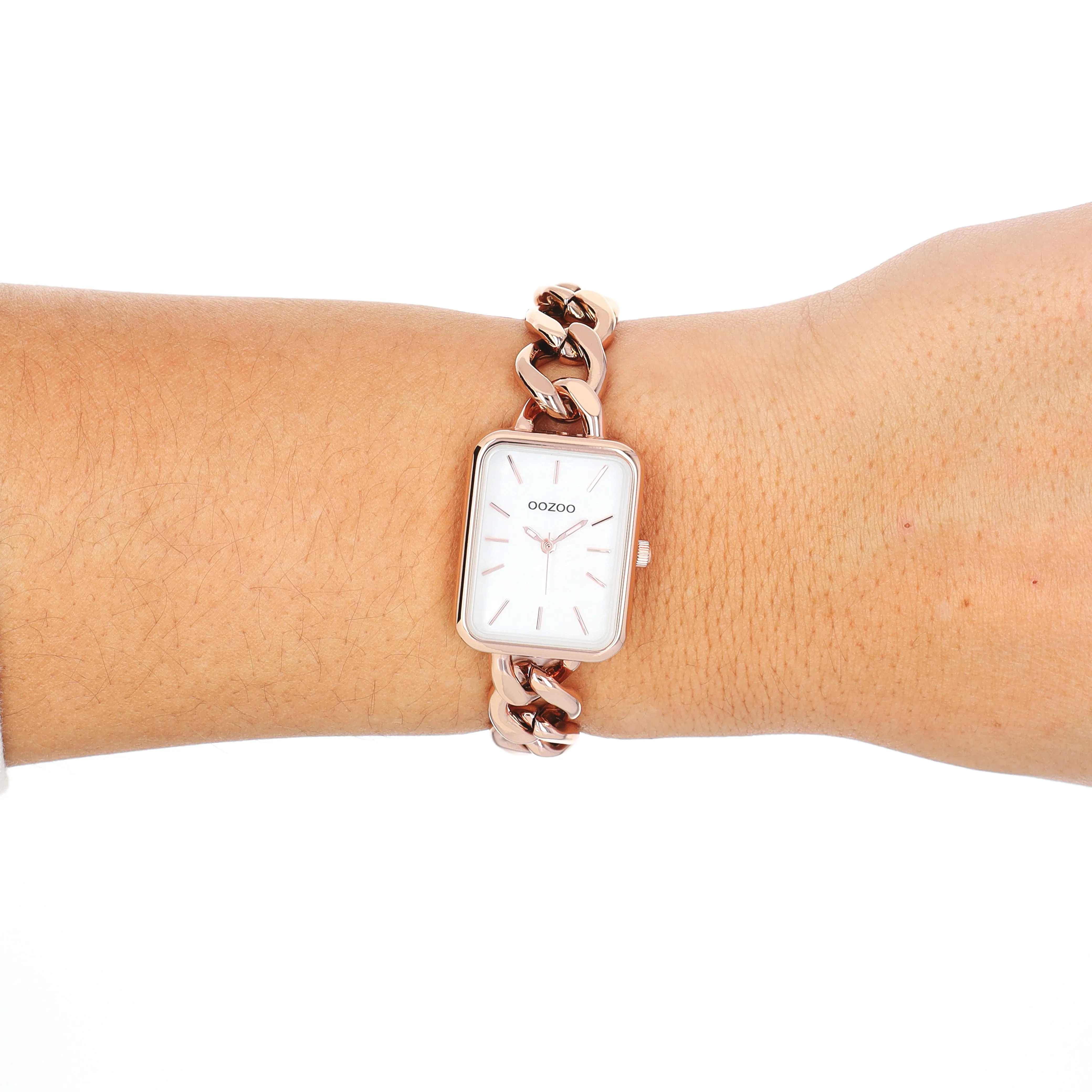 Rose gold coloured OOZOO watch with chain bracelet - C11134