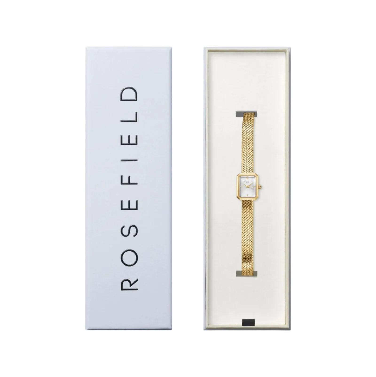 Rosefield Mini Octagon White Sunray Dial Stainless Steel Watch MWGMG-M01